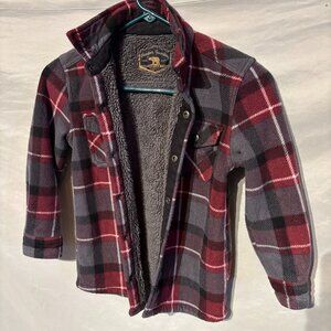 Freedom Foundry Boy's Flannel Red/Gray Shirt with Button - Size Small - PreOwned